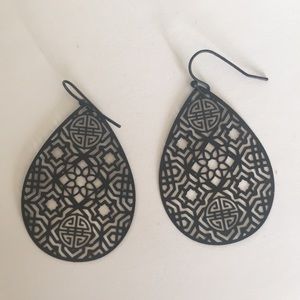 Black metal earrings